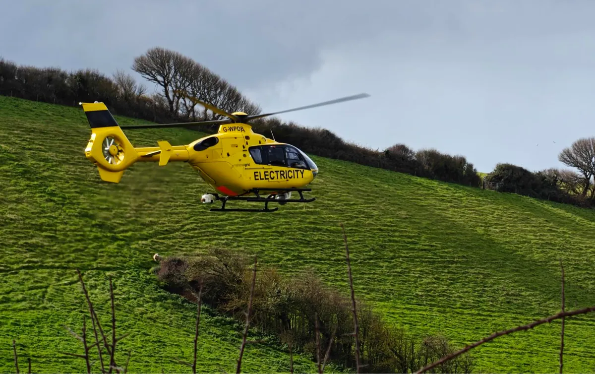 Electricity Helicoptor spotted near Salcombe!