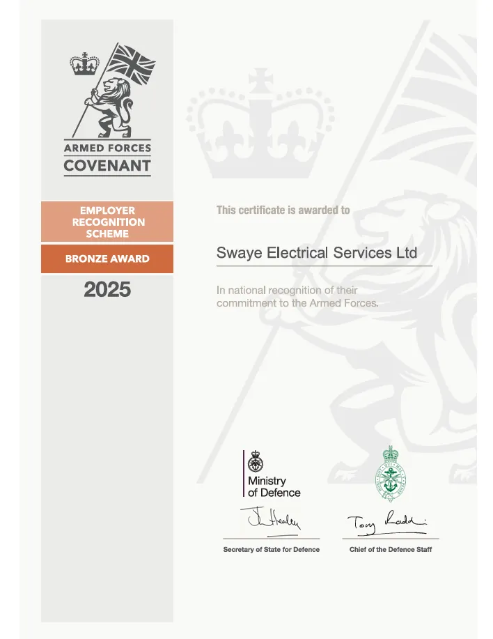 Proud to Hold the Bronze Award in the Armed Forces Covenant Employer Recognition Scheme